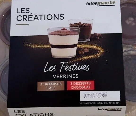 Verrines tiramisu classique / dessert chocolat 6x50g
