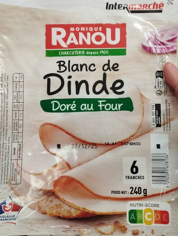 Blanc de poulet sup dore au four 6tr 240g - ue