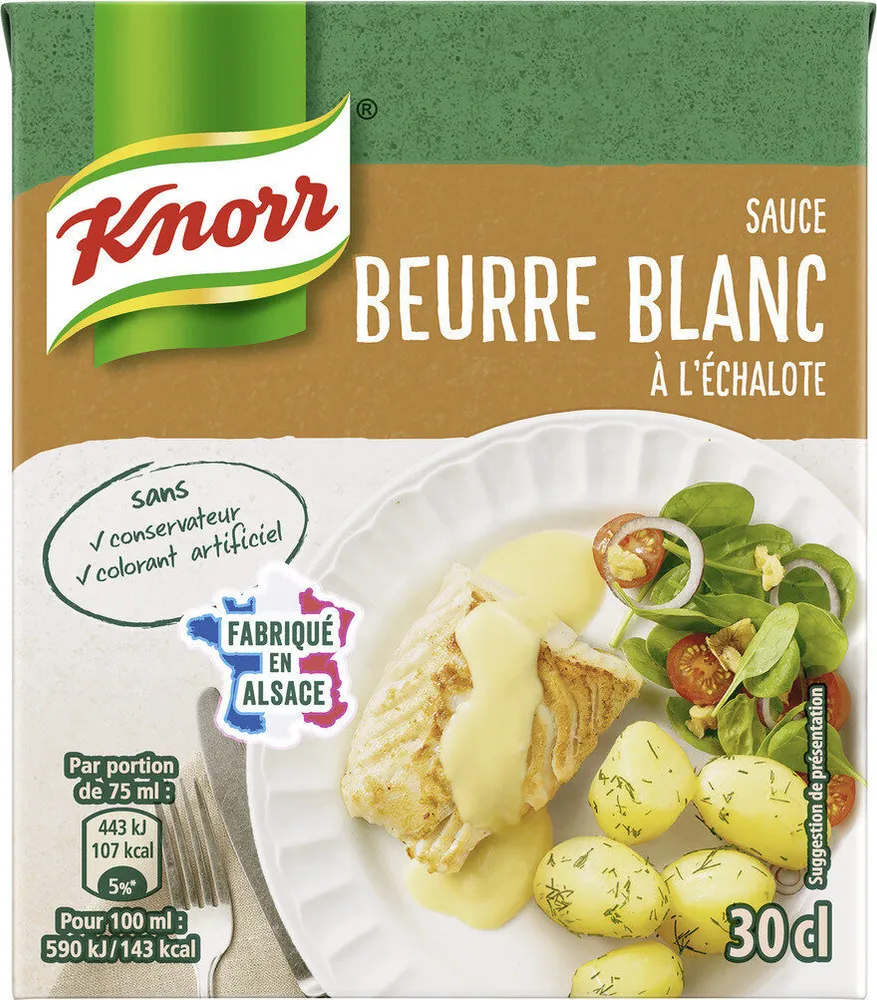 Knorr Sauce Chaude Beurre Blanc à l'Échalote Brique 30cl