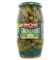 Amora Croq'Vert Cornichons Fins aux 5 Epices et Aromates 550g