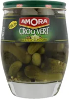 Amora Croq'Vert Cornichons Extra-Fins Verre De Table 140g