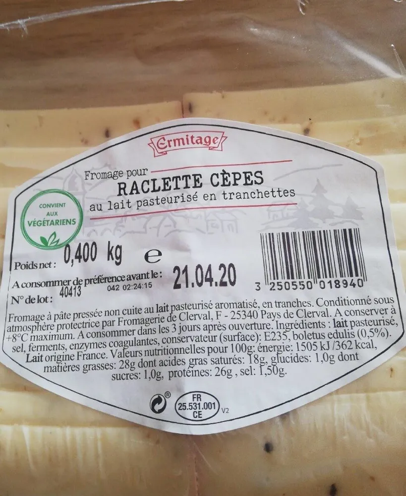 Raclette cèpes