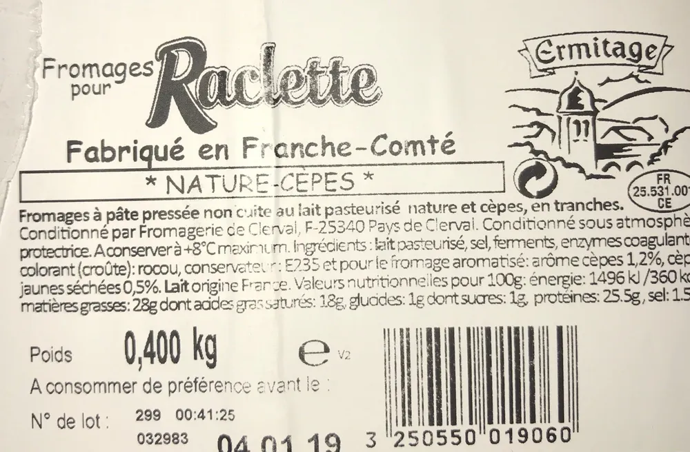 Fromage pour raclette