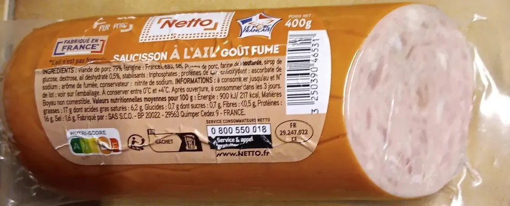 Saucisson à l'ail goût fumé