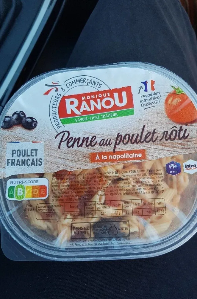 Penne au poulet roti à la napolitaine
