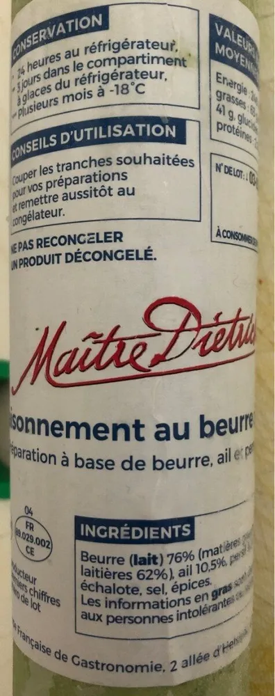 Beurre ail et persil