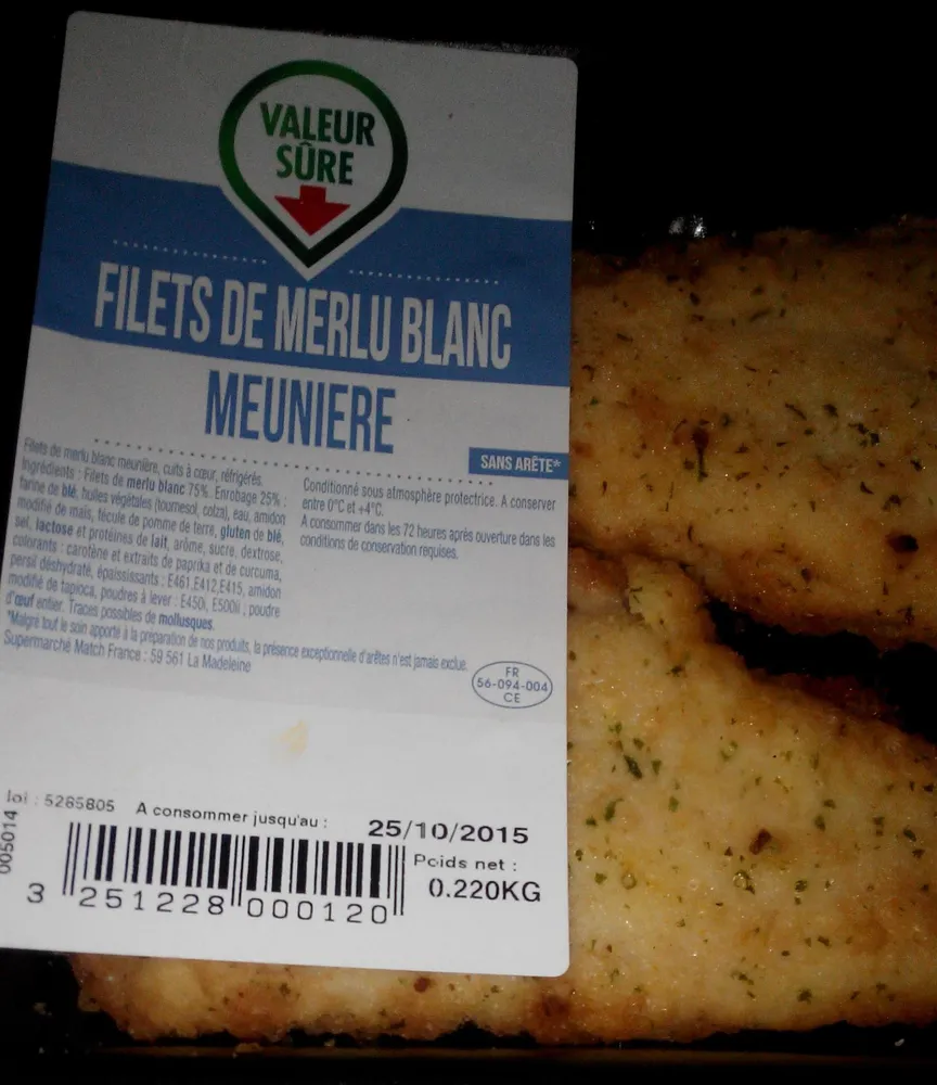 Filets de Merlu blanc meuniere