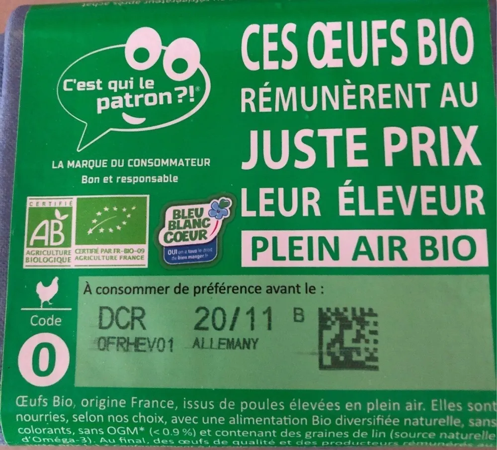Oeufs Bio et Bbc