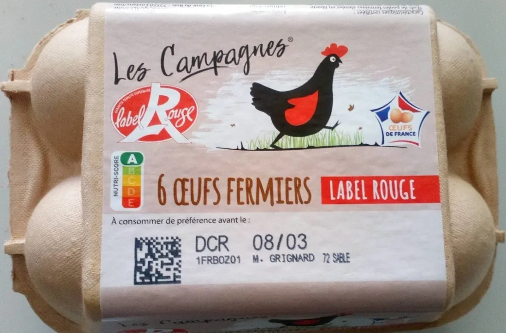 6 oeufs fermiers label rouge