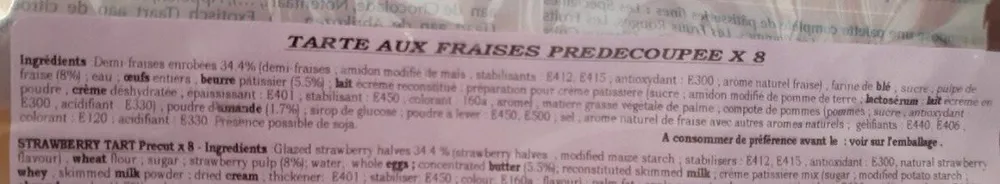 Boncolac Tarte fraise prédécoupé