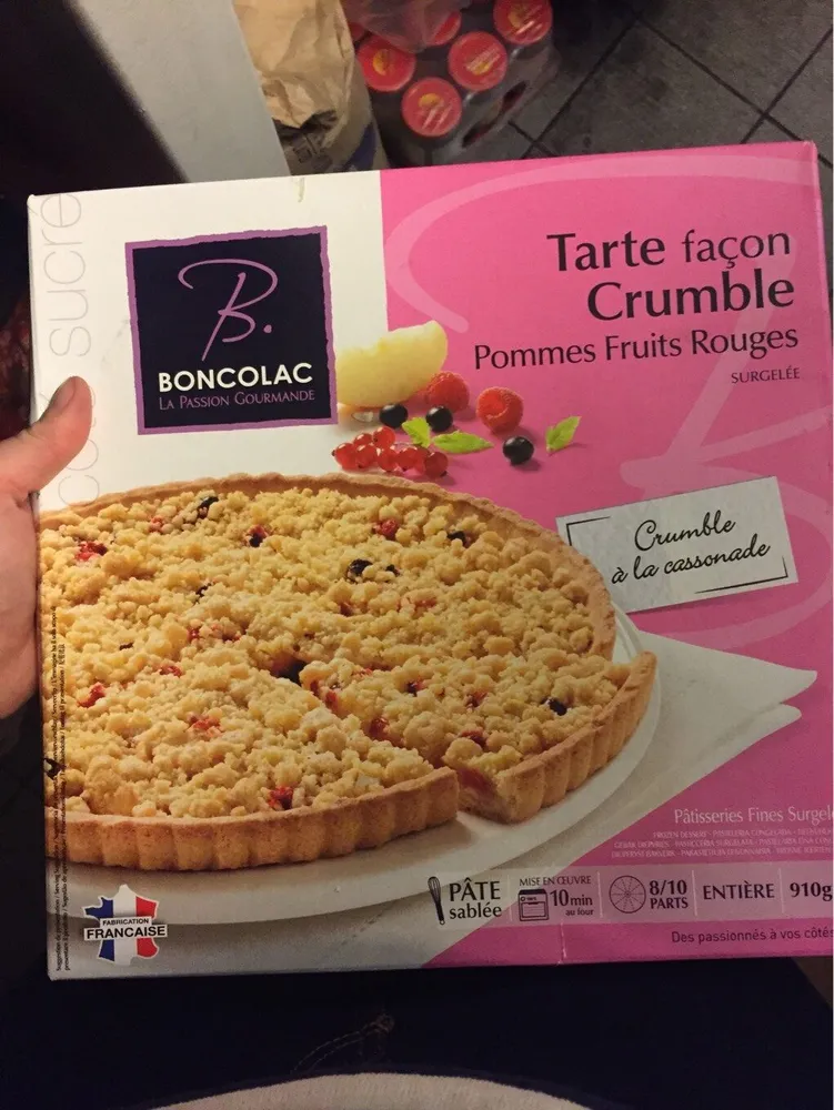 Tarte facon crumble pommes fruits rouges