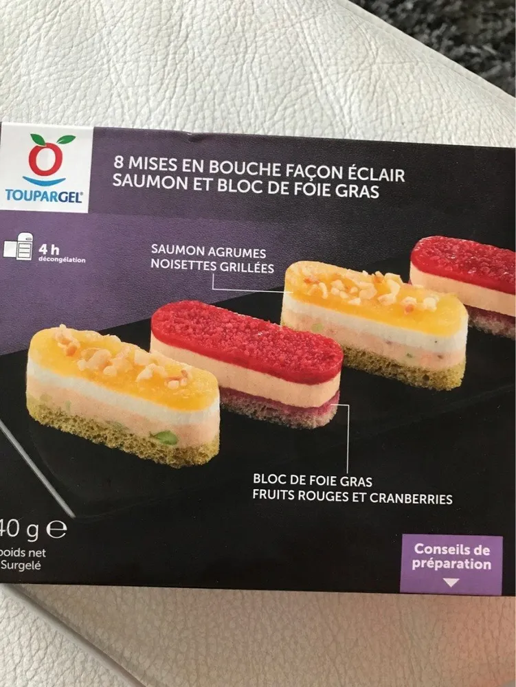 8 mises en bouche facon éclairs saumon et fois gras