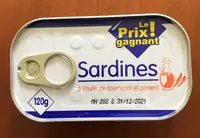 Sardines à l'huile de tournesol et piment