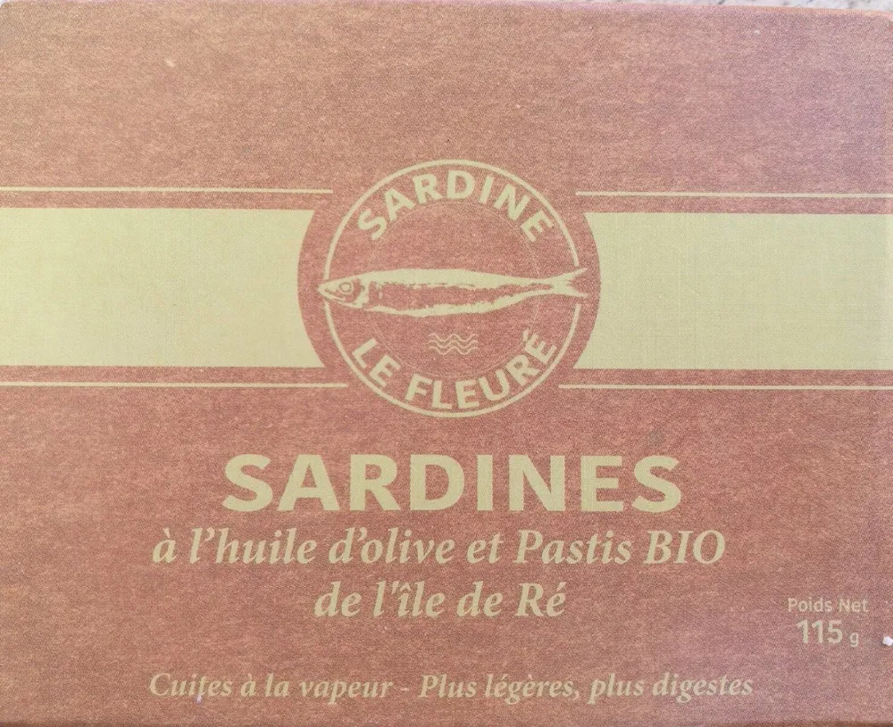 Sardines à l'huile d'olive et Pastis Bio de l'île de Ré