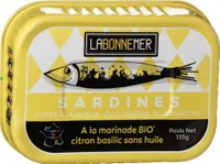 Sardines vapeur marinade bio citron basilic