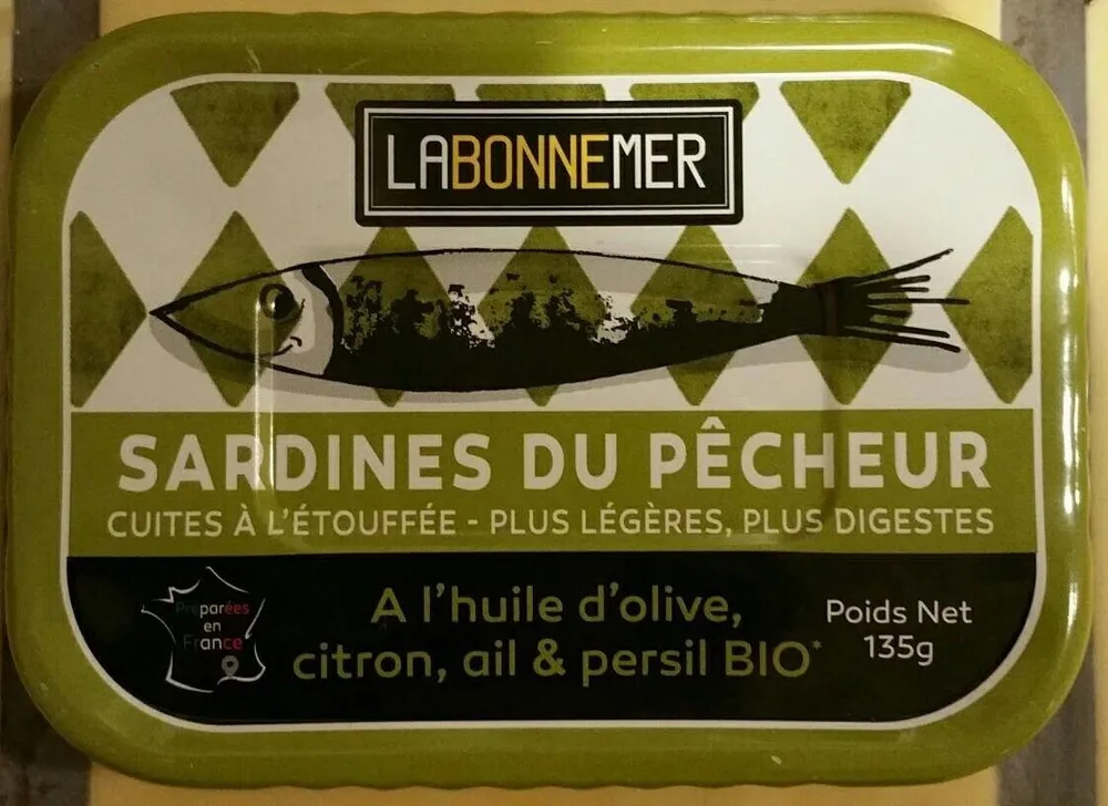Sardine du pêcheur à l'huile d'olive, citron, ail, persil bio