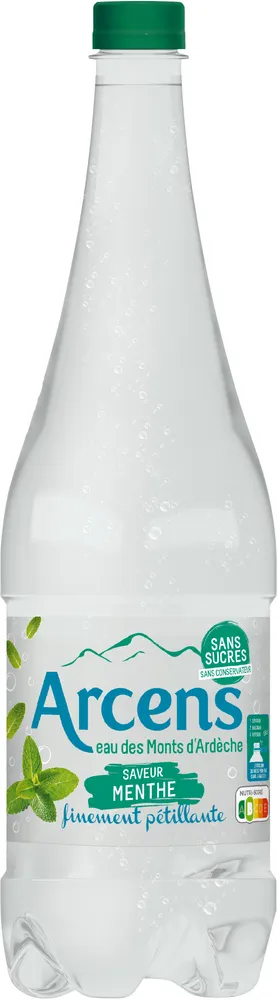 ARCENS 1L Eau Minérale Naturelle Finement Pétillante à l'arôme naturel de menthe