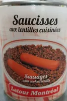Saucisses aux lentilles cuisinées