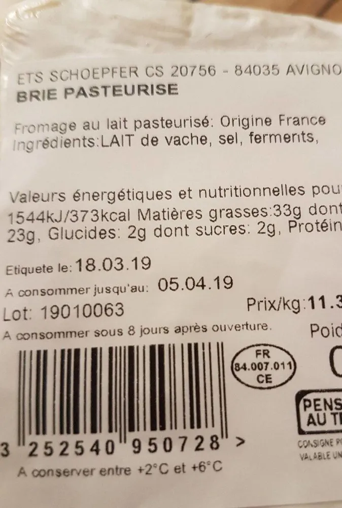 Brie pasteurisé
