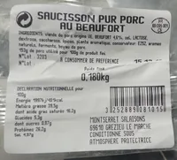 Saucisson pur porc au Beaufort