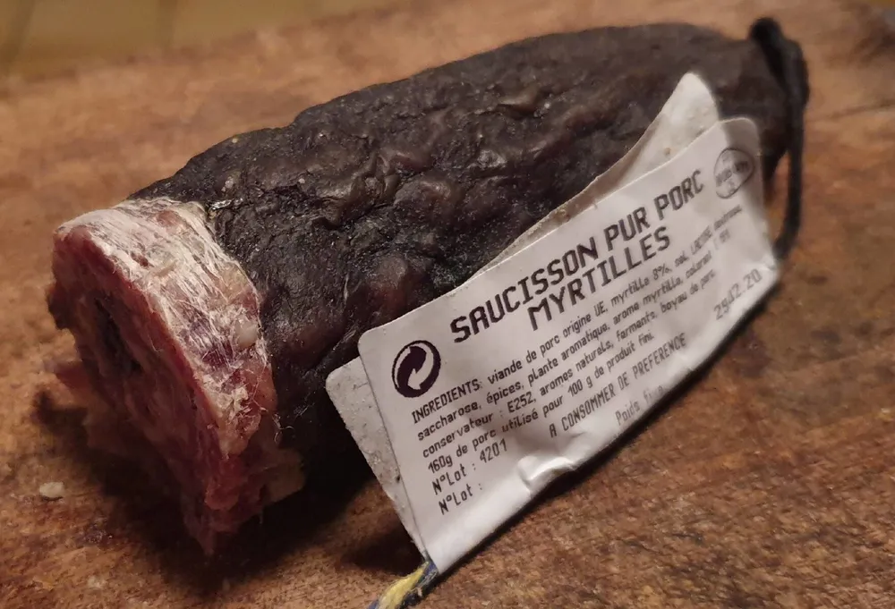 Saucisson pur porc  myrtilles
