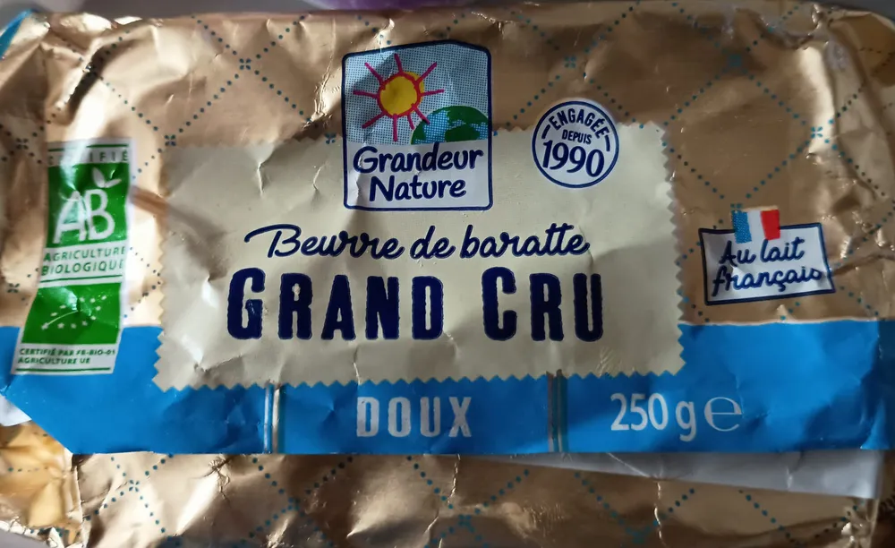 Beurre de baratte cru et non pasteurisée bio