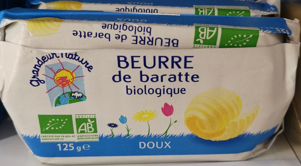 Beurre de baratte biologique doux