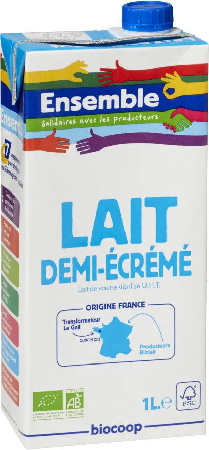 Lait 1/2 écrémé UHT