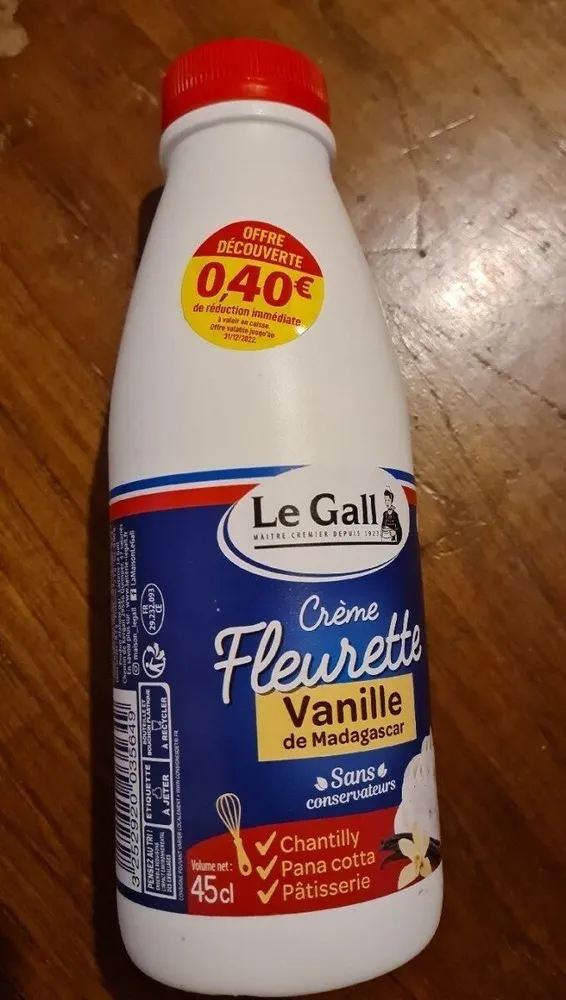 Crème fleurette vanille de Madagascar