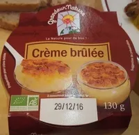 Crème brûlée biologique