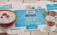 100% végétal riz au lait de coco