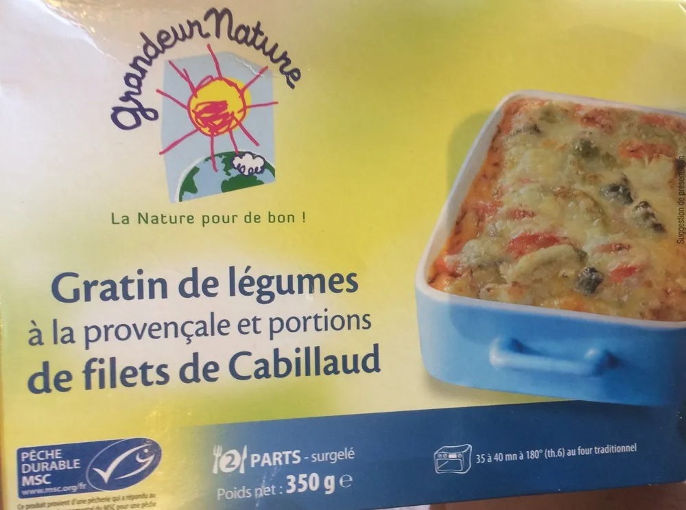 Gratin de legumes et cabillaud