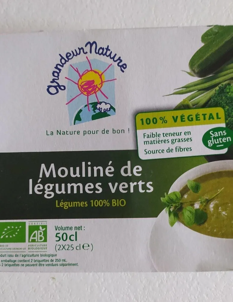 Mouliné de légumes verts bio