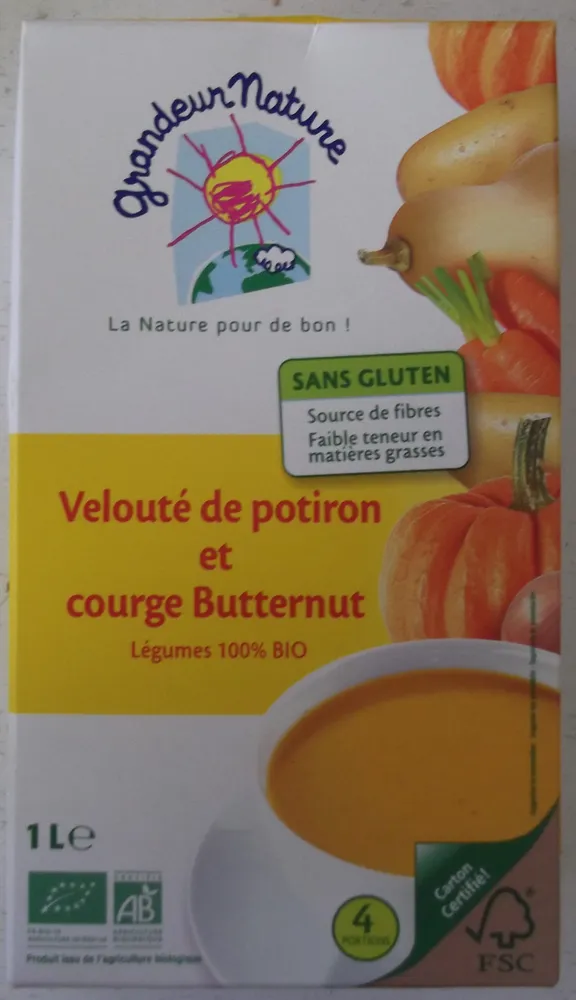 Velouté de potiron et courge Butternut