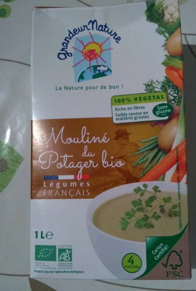 Mouliné de légumes variés, issu de l'agriculture biologique