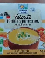 Velouté de carottes et lentilles corail au lait de coco