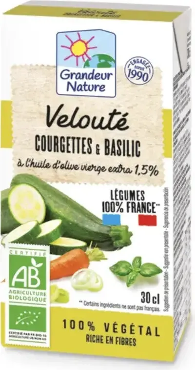 Velouté courgettes & basilic à l'huile d'olive extra