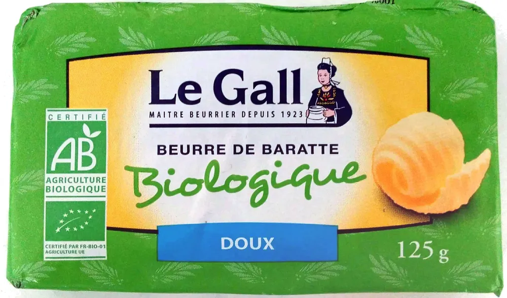 Beurre de baratte biologique doux