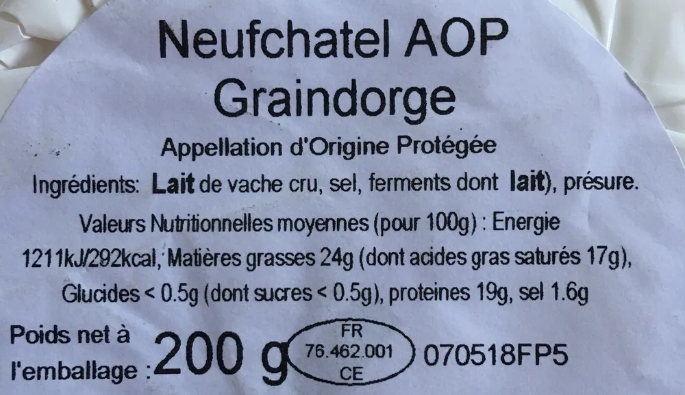 Coeur de Neufchâtel AOP au lait cru GRAINDORGE, 24% de MG