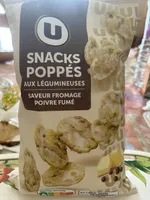 Snacks poppés aux légumineuses saveur fromage poivre fumé
