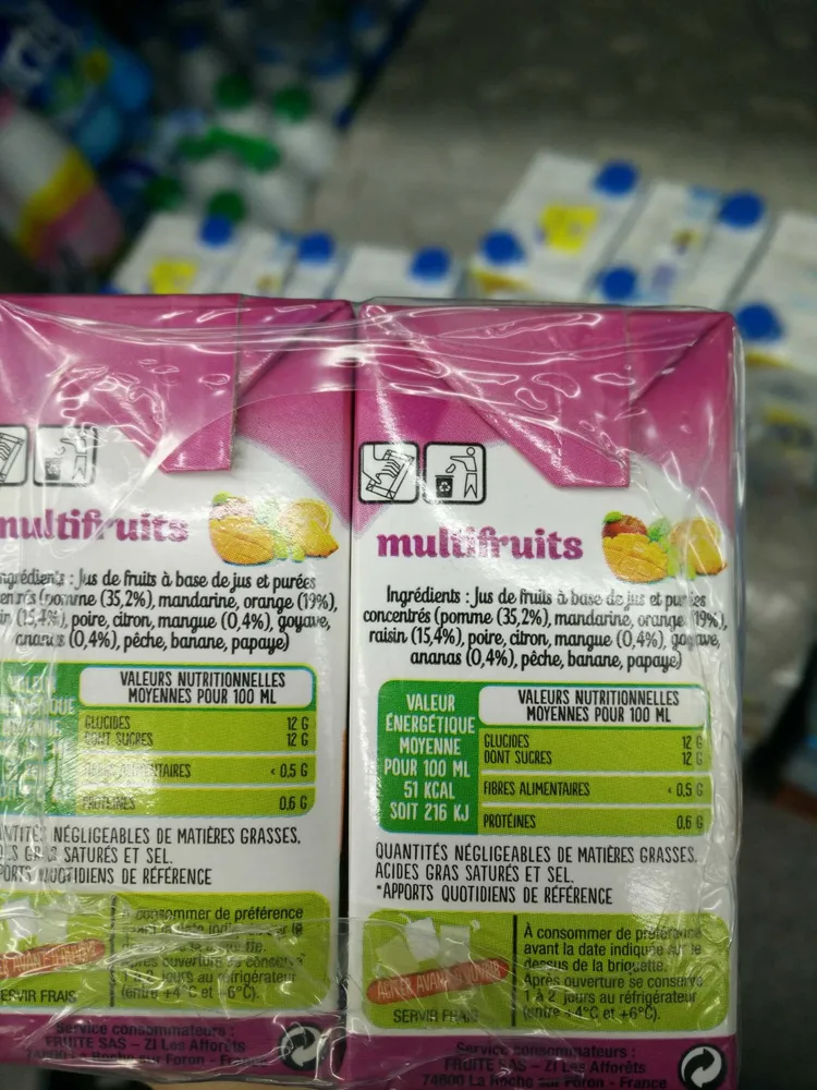 Mini Fruité, Multivitamine, Pack De 6 Briques De 20 Centilitres
