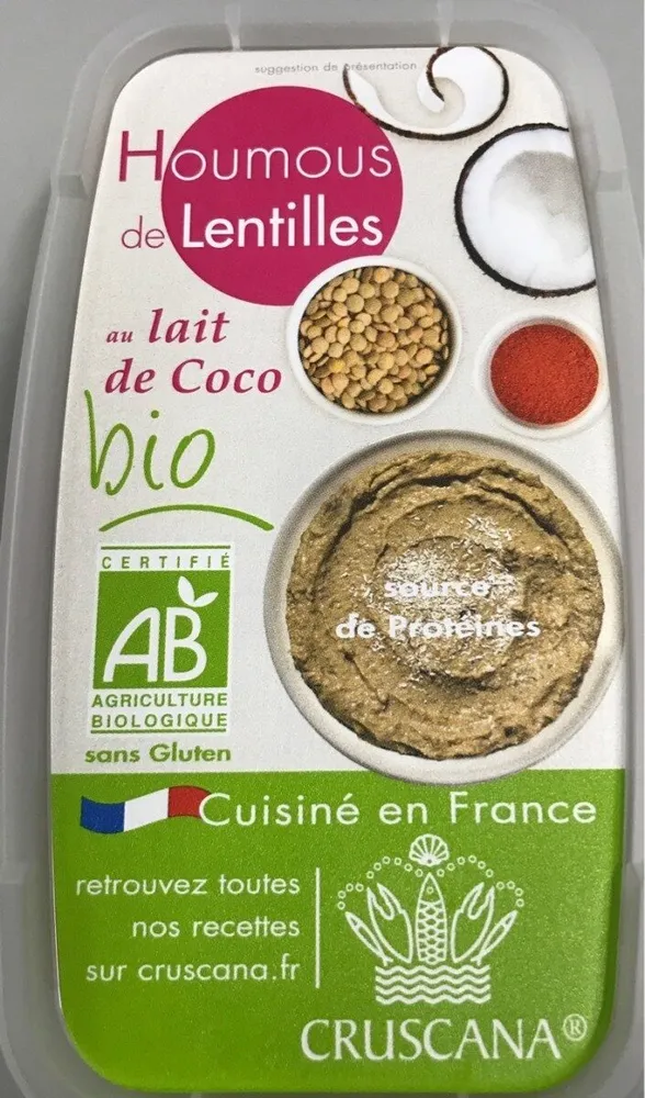 Houmous de lentilles au lait de coco