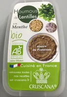 Houmous de lentilles a le menthe Bio