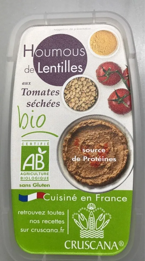 Houmous de lentiles aux tomates sechees