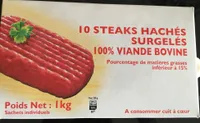 Steaks hachés surgelés 100% viande bovine
