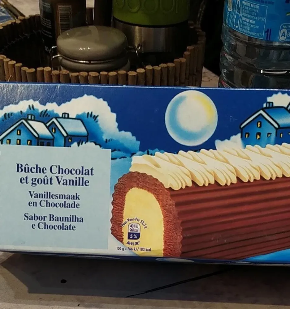 Bûche chocolat et goût vanille