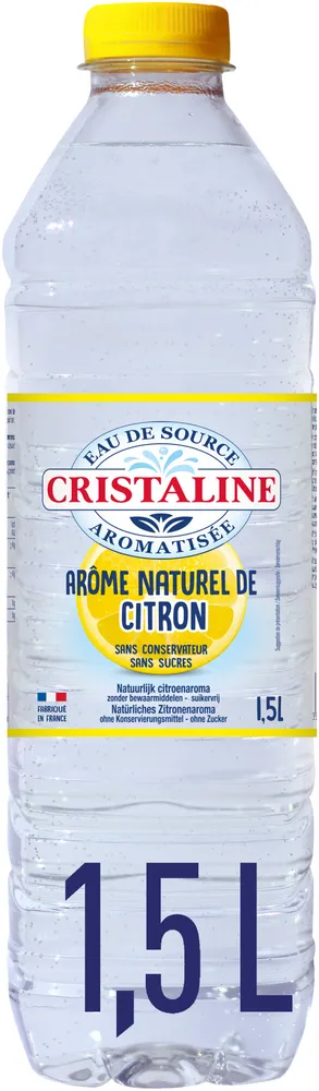 CRISTALINE Eau de Source Aromatisée saveur Citron 1L5
