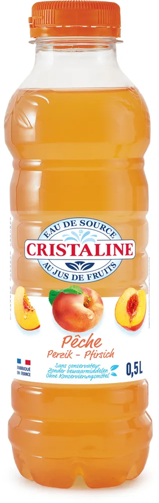 CRISTALINE Eau de Source au jus de fruits PECHE 50cl