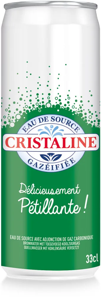 CRISTALINE Eau de Source Pétillante canette 33cl