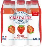 CRISTALINE Eau de Source au jus de fruits FRAISE 6x50cl